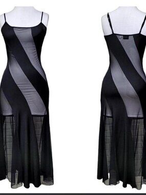 fredrick’s of hollywood mesh panel maxi dress/ nightgown